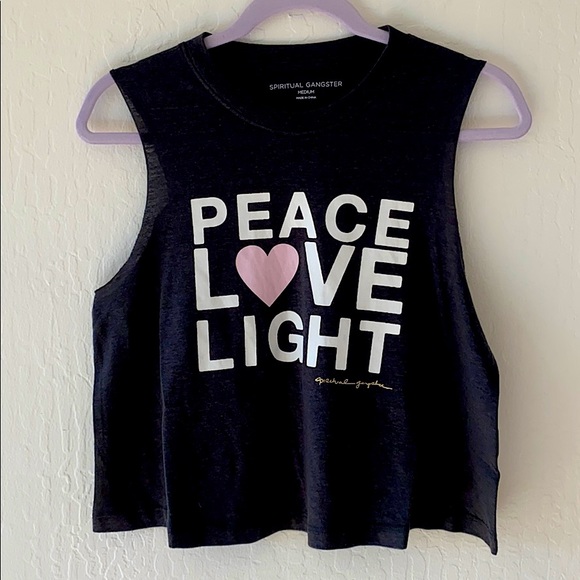 NWT! 💗 SPIRITUAL GANGSTER Peace Crop Tank (SzM&L) - Picture 4 of 7